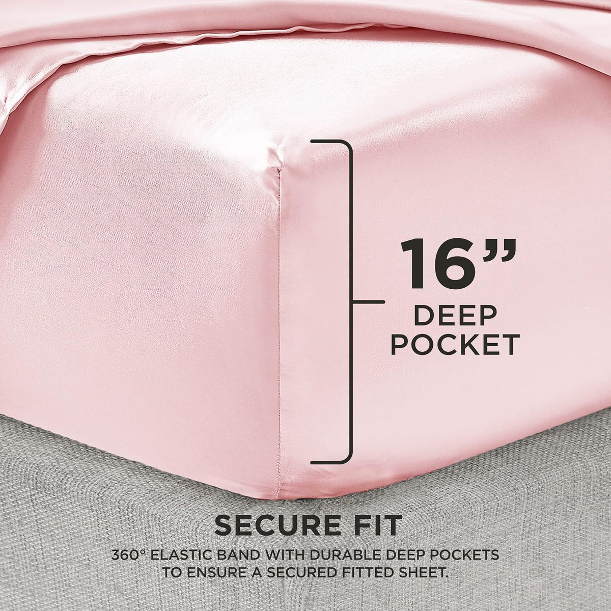 Full Size Silk Satin Bed Sheet Set, Deep Pocket Silky Full Sheet Set with 1 Fitted Sheet, 1 Flat Sheet and 2 Pillow Case, Wrinkle Resistant and Anti Pilling Bed Sheets - Pink