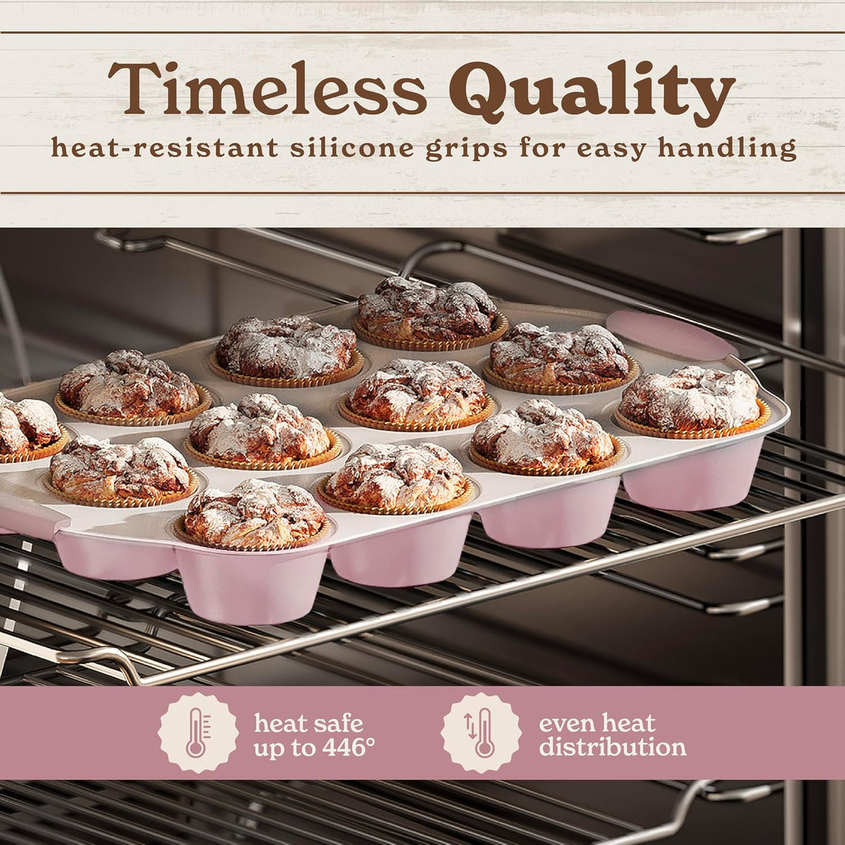 Nonstick Stackable Bakeware Set - Durable, Easy Release Baking Set- 22 Pc. Includes Silicone Muffin Cups