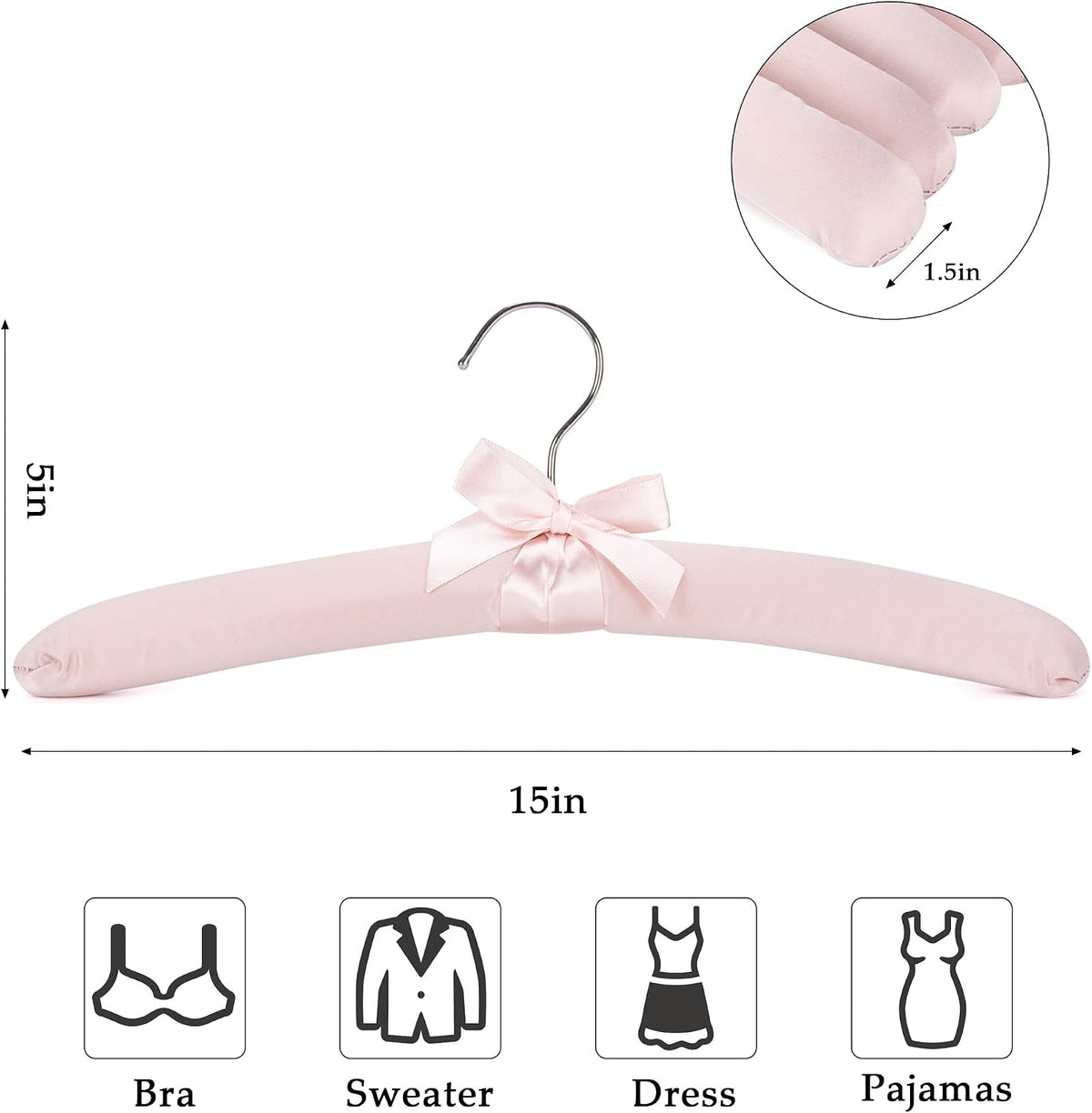 Padded Hangers for Women Clothing,15 Inch (10 Pack)
