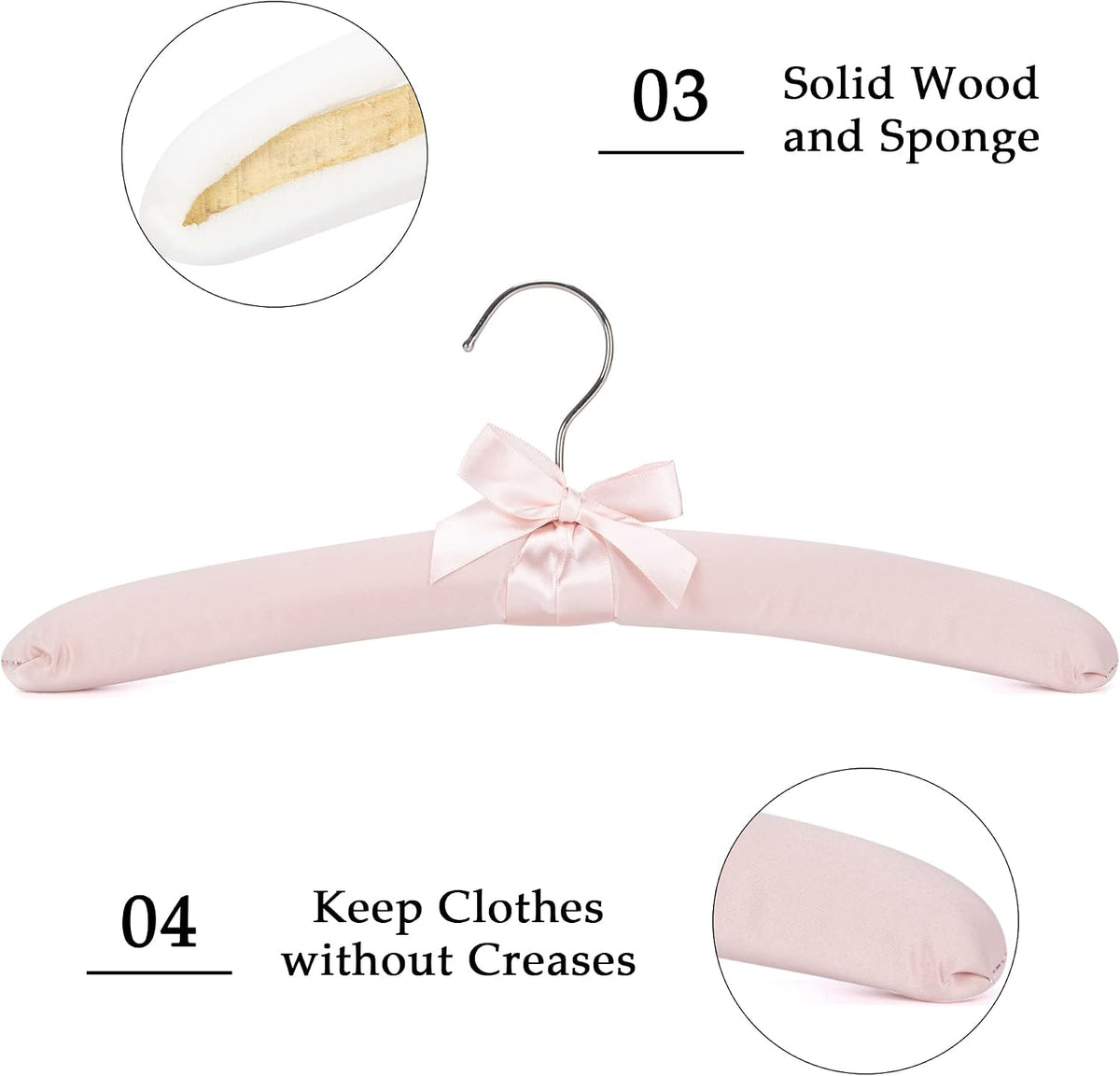 Padded Hangers for Women Clothing,15 Inch (10 Pack)