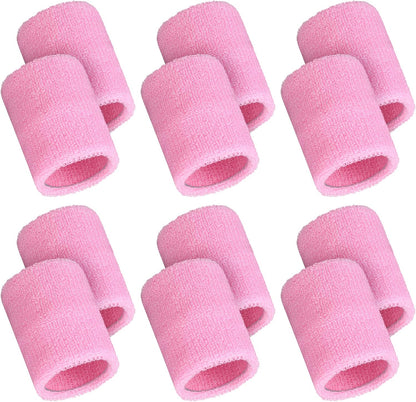 12 Pcs Sports Wristbands Sports Absorbent Wristband Wrist Athletic Sweat Bands