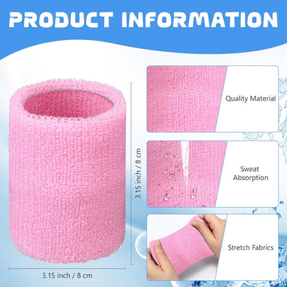 12 Pcs Sports Wristbands Sports Absorbent Wristband Wrist Athletic Sweat Bands