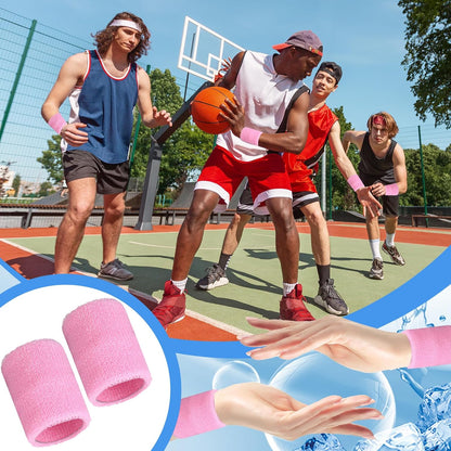12 Pcs Sports Wristbands Sports Absorbent Wristband Wrist Athletic Sweat Bands