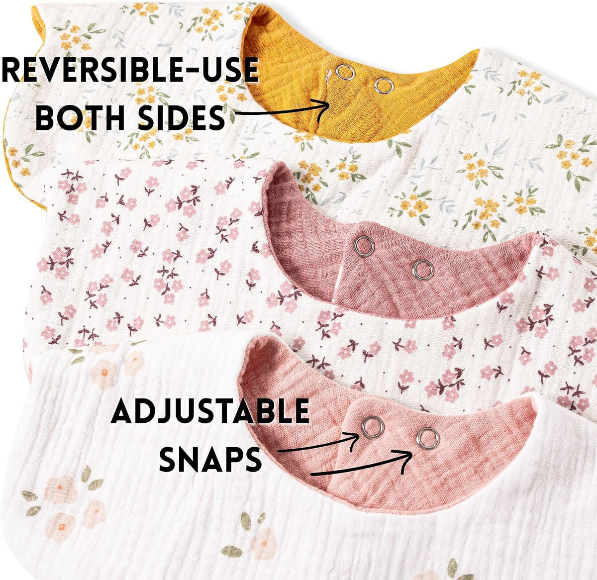 Baby Cotton Muslin Bibs and Bow Headbands Set