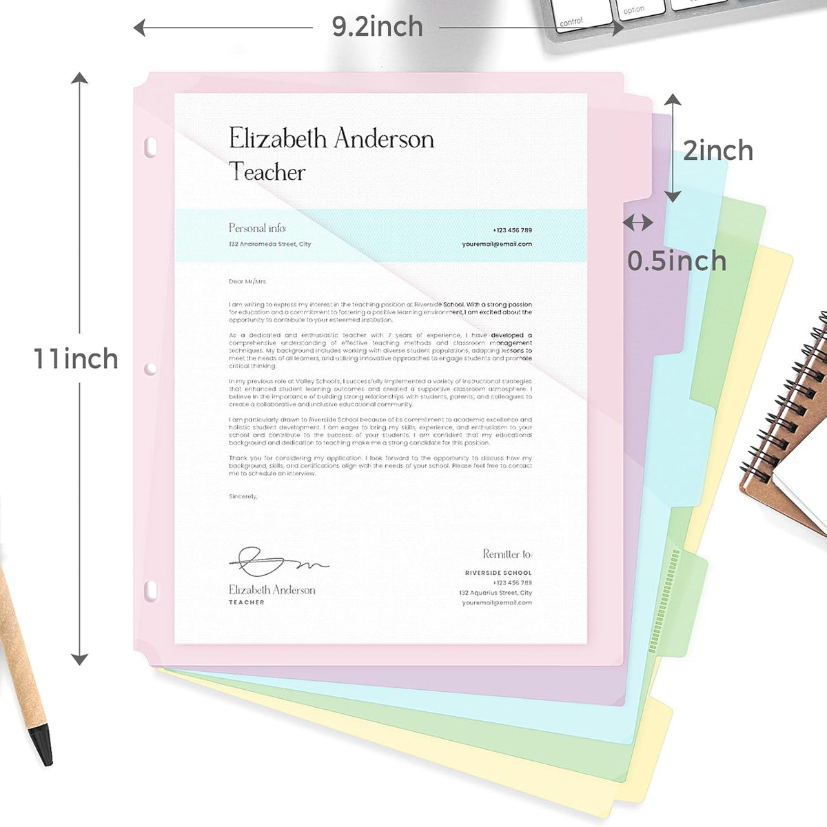 Binder Dividers with Tabs and Pockets – 2 Sets of 10-Pack for 3-Ring Binders, Writable Tabs, Durable & Tear-Resistant, Pink