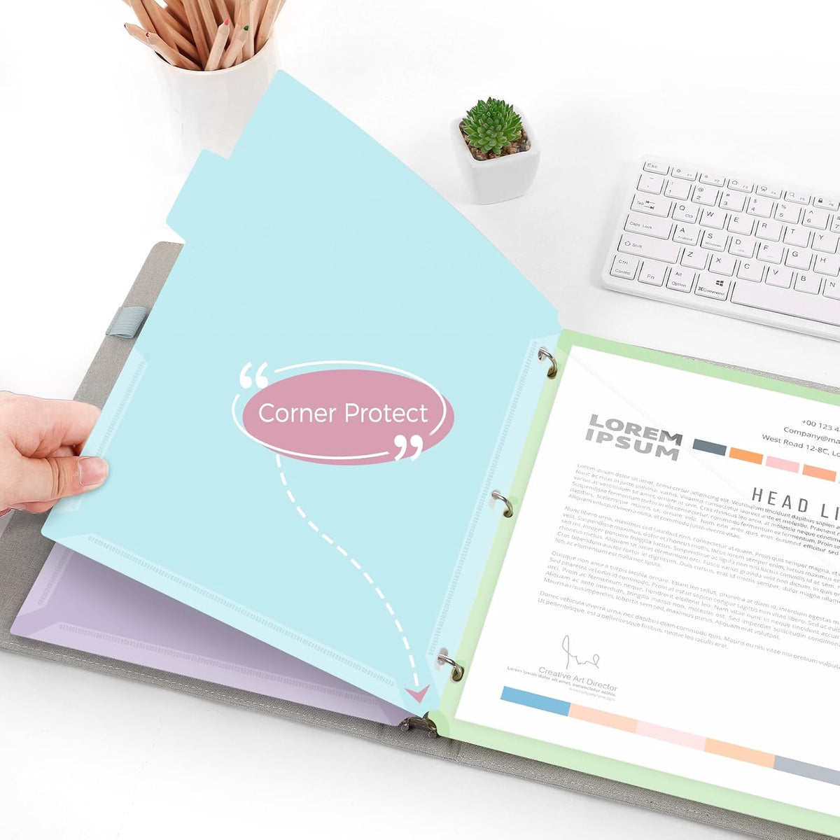 Binder Dividers with Tabs and Pockets – 2 Sets of 10-Pack for 3-Ring Binders, Writable Tabs, Durable & Tear-Resistant, Pink