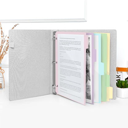 Binder Dividers with Tabs and Pockets – 2 Sets of 10-Pack for 3-Ring Binders, Writable Tabs, Durable & Tear-Resistant, Pink