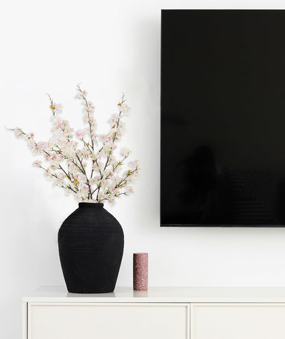 Artificial Cherry Blossom Flowers (4pcs, Light Pink), Real Touch Silk Bouquet for Home, Wedding, Garden and Party Events Decoration, DIY Fake Floral Arrangements