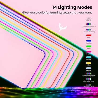 RGB Gaming Mouse Pad Extra Large Extended 31.5x12 Inch-Pink