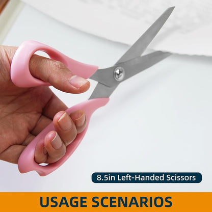 Left-Handed Fabric Sewing Scissors and Rotary Cutter with Blades