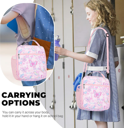 Kid Lunch Box for Girl Insulated Lunch Bag Back to School, Pink