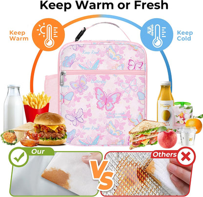 Kid Lunch Box for Girl Insulated Lunch Bag Back to School, Pink