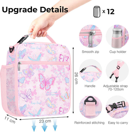 Kid Lunch Box for Girl Insulated Lunch Bag Back to School, Pink