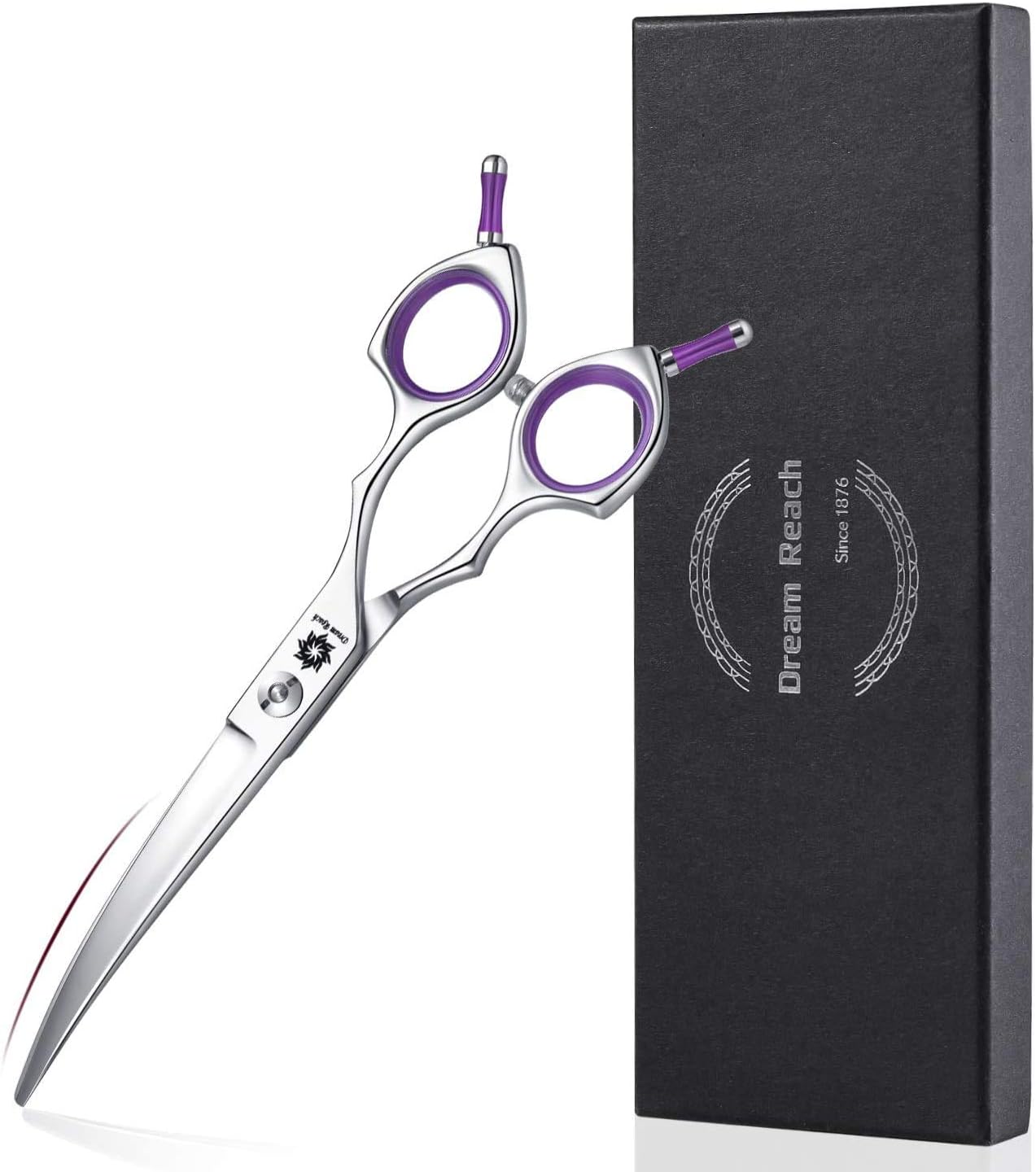 Dream Reach Dog Grooming Scissors - 6.5" Professional Sharp Downword Curved Shears with Ergonomic Handle for Cats Dogs