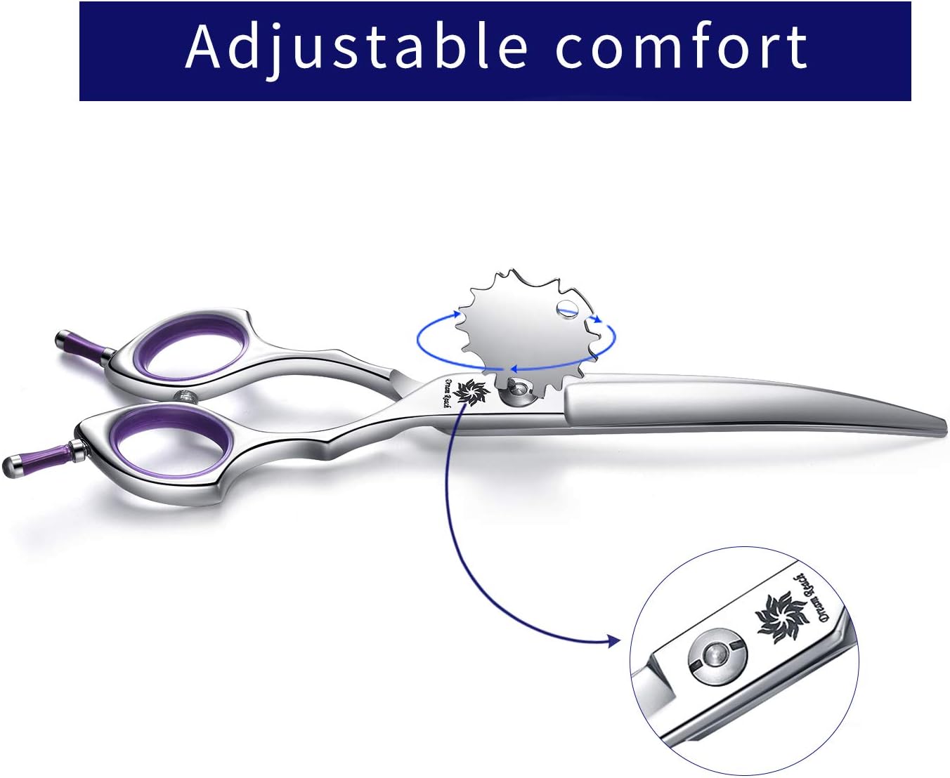 Dream Reach Dog Grooming Scissors - 6.5" Professional Sharp Downword Curved Shears with Ergonomic Handle for Cats Dogs