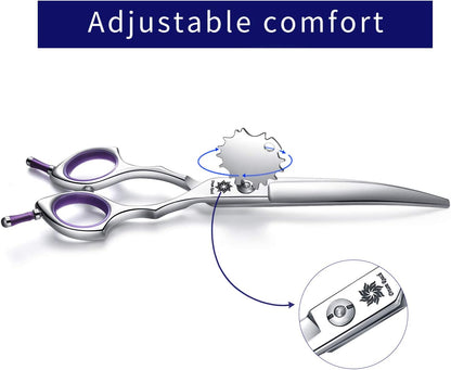 Dream Reach Dog Grooming Scissors - 6.5" Professional Sharp Downword Curved Shears with Ergonomic Handle for Cats Dogs