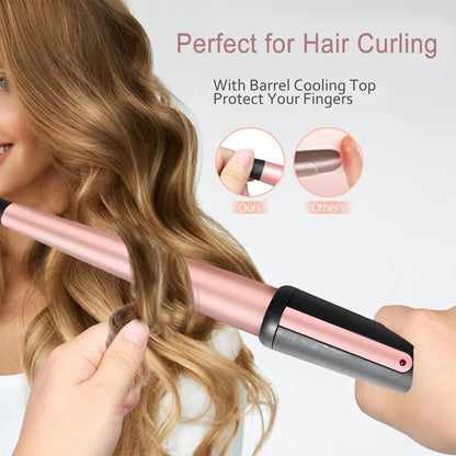 Hair Curling Iron Wand 0.5-1",210℃ for Classic Curls&Natural Waves