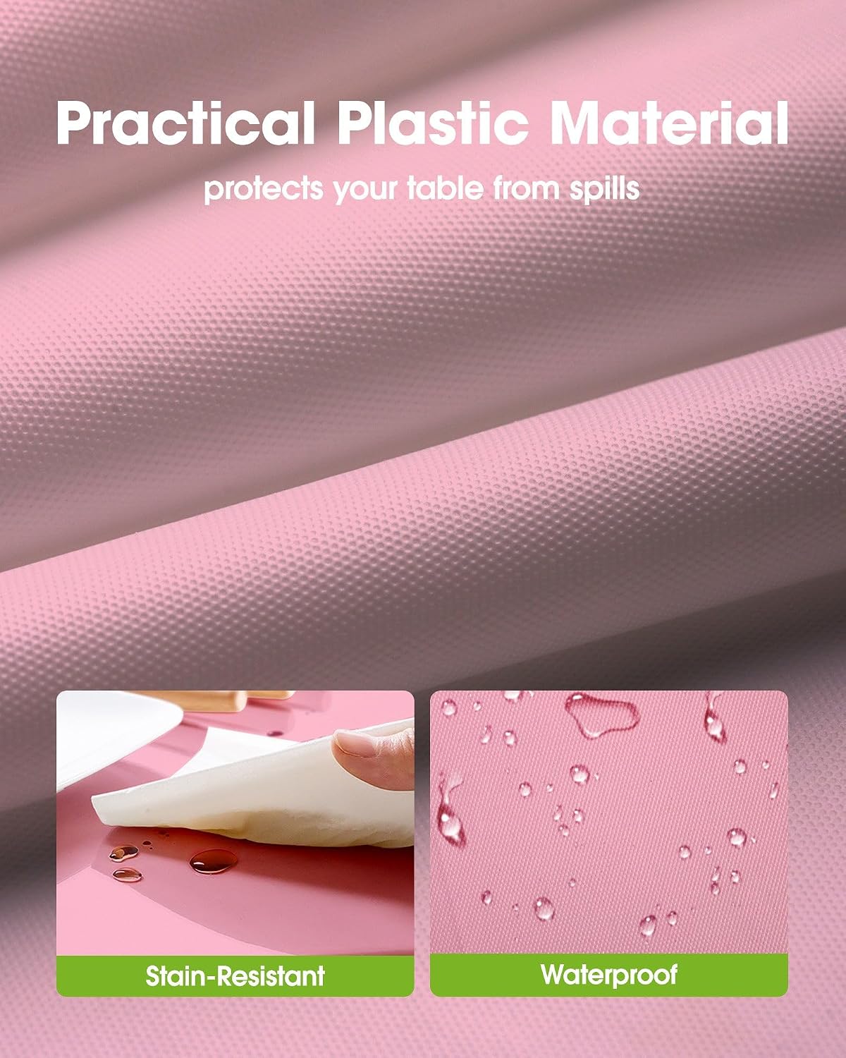 Plastic Table Cloth Disposable 10 Pack, 84'' Round Table Cloths, Easter Party, Valentines, Mothers Day Decorations, Tablecloths, Round, Pastel Plastic Cover, Leakproof & Sturdy, Pink