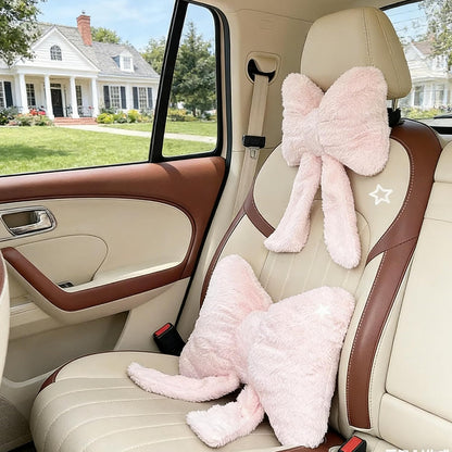 Pink Bow Pillow, Throw Pillows Soft Bow Decorative Pillows, Decorative Cute Pillows for Bed Sofa Couch Home Decor, 12 * 9inch