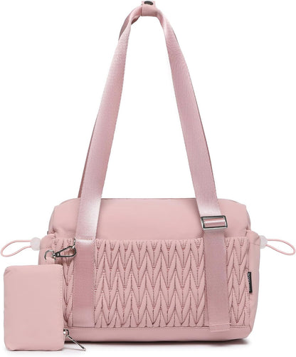 Small Gym Bag for Women Quilted Mini Tote with Wet Compartment and Coin Purse, Cute Duffle Bag for Girls Workout Sport Travel