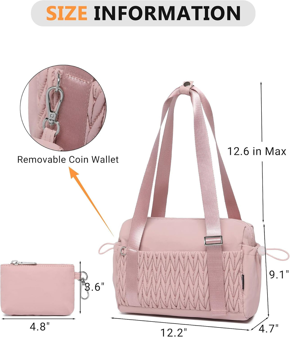 Small Gym Bag for Women Quilted Mini Tote with Wet Compartment and Coin Purse, Cute Duffle Bag for Girls Workout Sport Travel