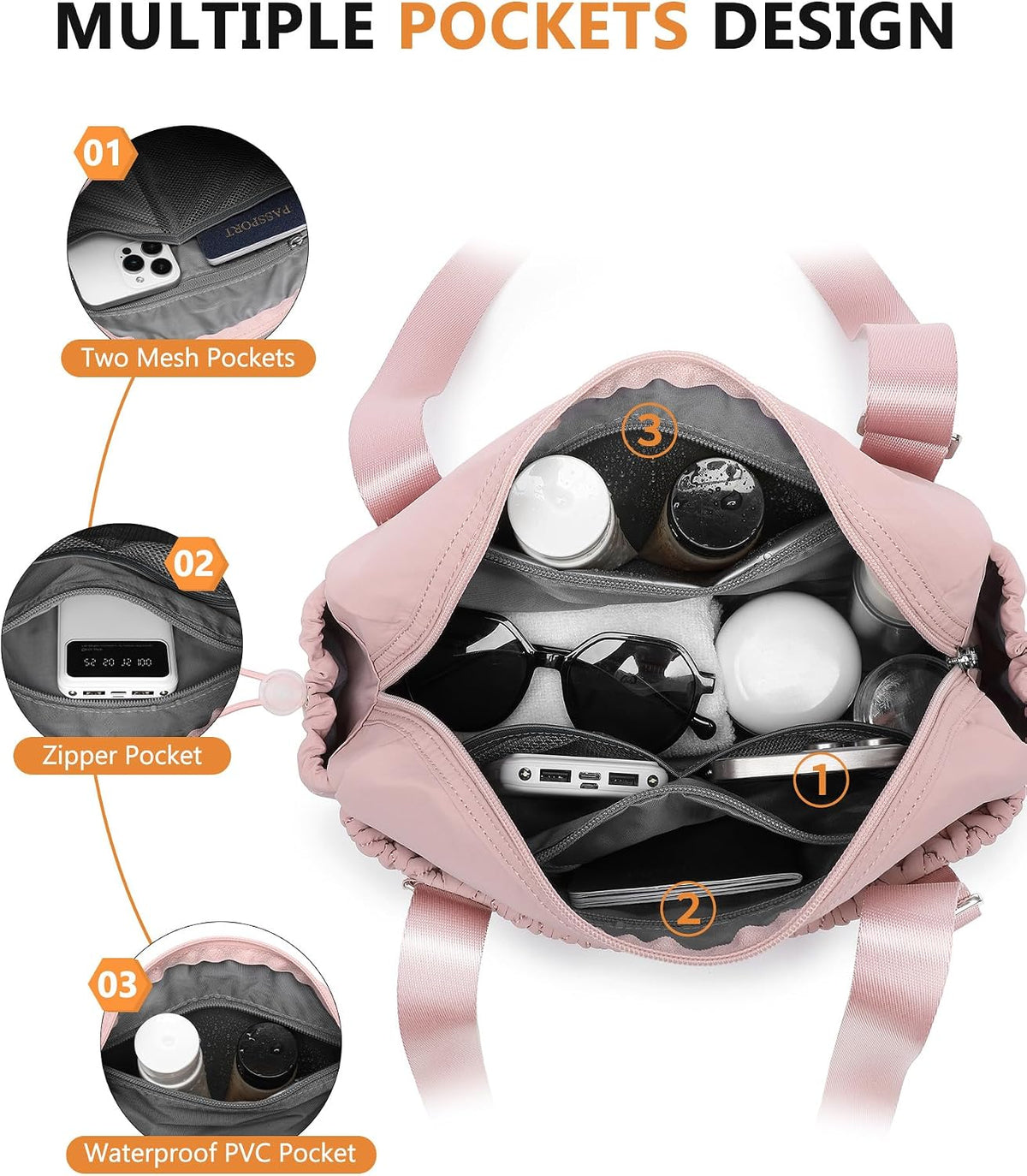 Small Gym Bag for Women Quilted Mini Tote with Wet Compartment and Coin Purse, Cute Duffle Bag for Girls Workout Sport Travel