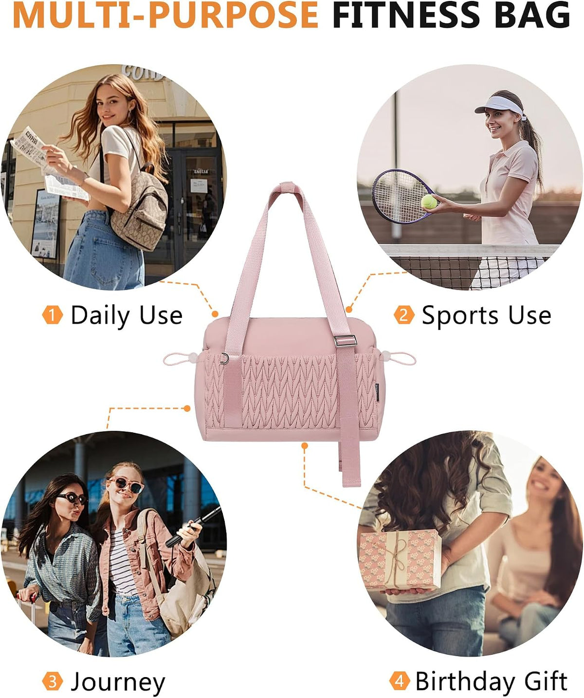 Small Gym Bag for Women Quilted Mini Tote with Wet Compartment and Coin Purse, Cute Duffle Bag for Girls Workout Sport Travel