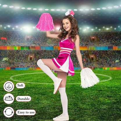 3 Pcs Cheerleading Pom Poms Bow Set