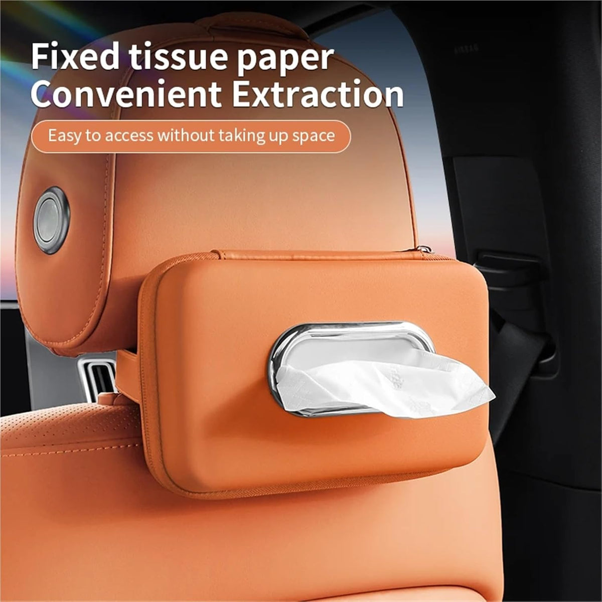 Car Tissue Holder Car Mounted Tissue Box Drawer Creative Armrest Backrest Hanging Multifunctional Sun Visor Bag(Pink)