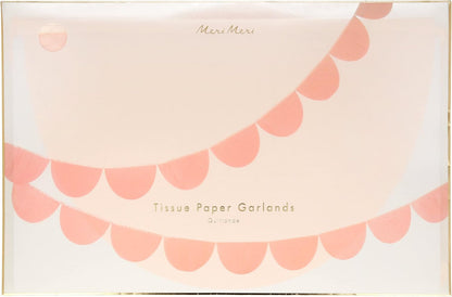 Peach Scallop Pennant Banner (Pack of 2), 13' Party Banner Including Excess Cord, Garland Birthday Party Decorations