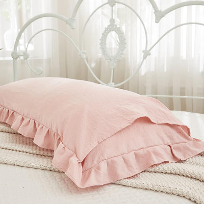 Pink Body Pillow Cover 20x54inches Long Pillowcase Ruffled Pillowcases Shabby Chic Ruffled Fringe Decor Body Ruffled Pillow Sham Cute Pillowcase (1 Body, Pink)