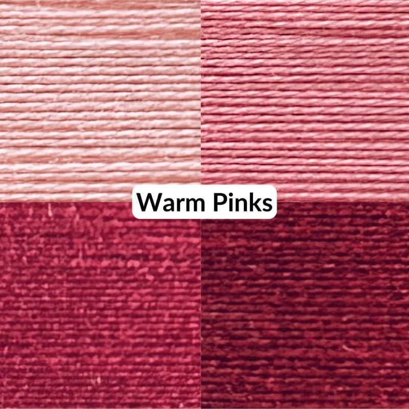 Cotton Thread Set – 8 Small Spools – 100% Cotton Thread for Sewing Machine & Hand Stitching | Strong, Low-Lint All Purpose Threads for Fabric, Quilting, and Stitching – Warm Pinks