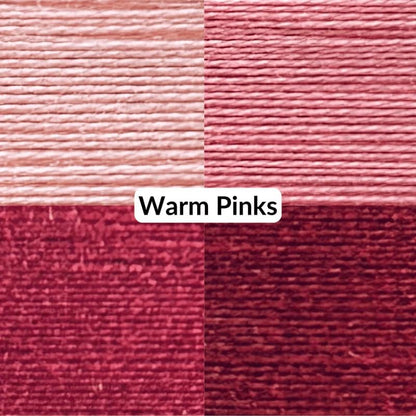 Cotton Thread Set – 8 Small Spools – 100% Cotton Thread for Sewing Machine & Hand Stitching | Strong, Low-Lint All Purpose Threads for Fabric, Quilting, and Stitching – Warm Pinks