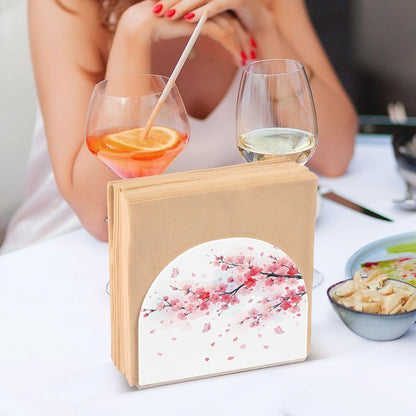 Beautiful Spring Pink Cherry Blossom Napkin Holder for Table Kitchen Decor Acrylic Paper Napkin Holders for Tissue Dining Room Indoor Outdoor Party Holiday Accessories