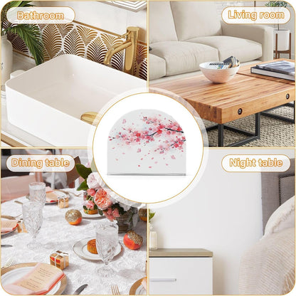 Beautiful Spring Pink Cherry Blossom Napkin Holder for Table Kitchen Decor Acrylic Paper Napkin Holders for Tissue Dining Room Indoor Outdoor Party Holiday Accessories