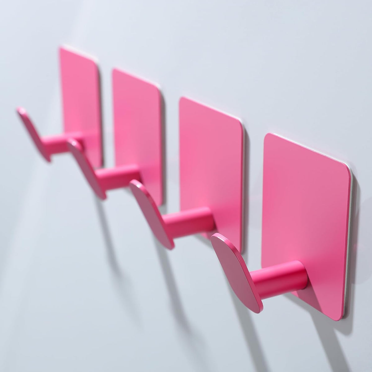 4 Pack Hooks for Wall - Cute Kids Wall Hook Adhesive Coat Robe Towel Hooks for Bathrooms Kitchen Heavy Duty Stainless Steel, Pink
