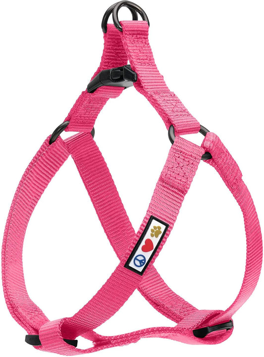Solid Step-in Dog Harness – Adjustable No-Pull Vest for Puppies to Seniors, Safe & Comfortable M Pink