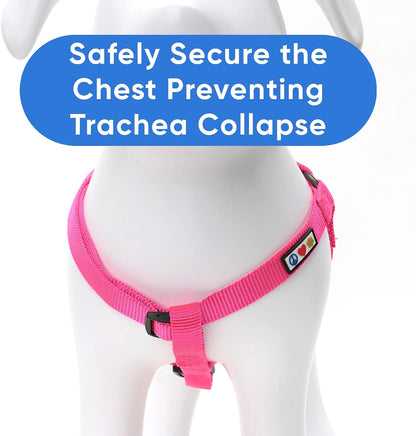 Solid Step-in Dog Harness – Adjustable No-Pull Vest for Puppies to Seniors, Safe & Comfortable M Pink
