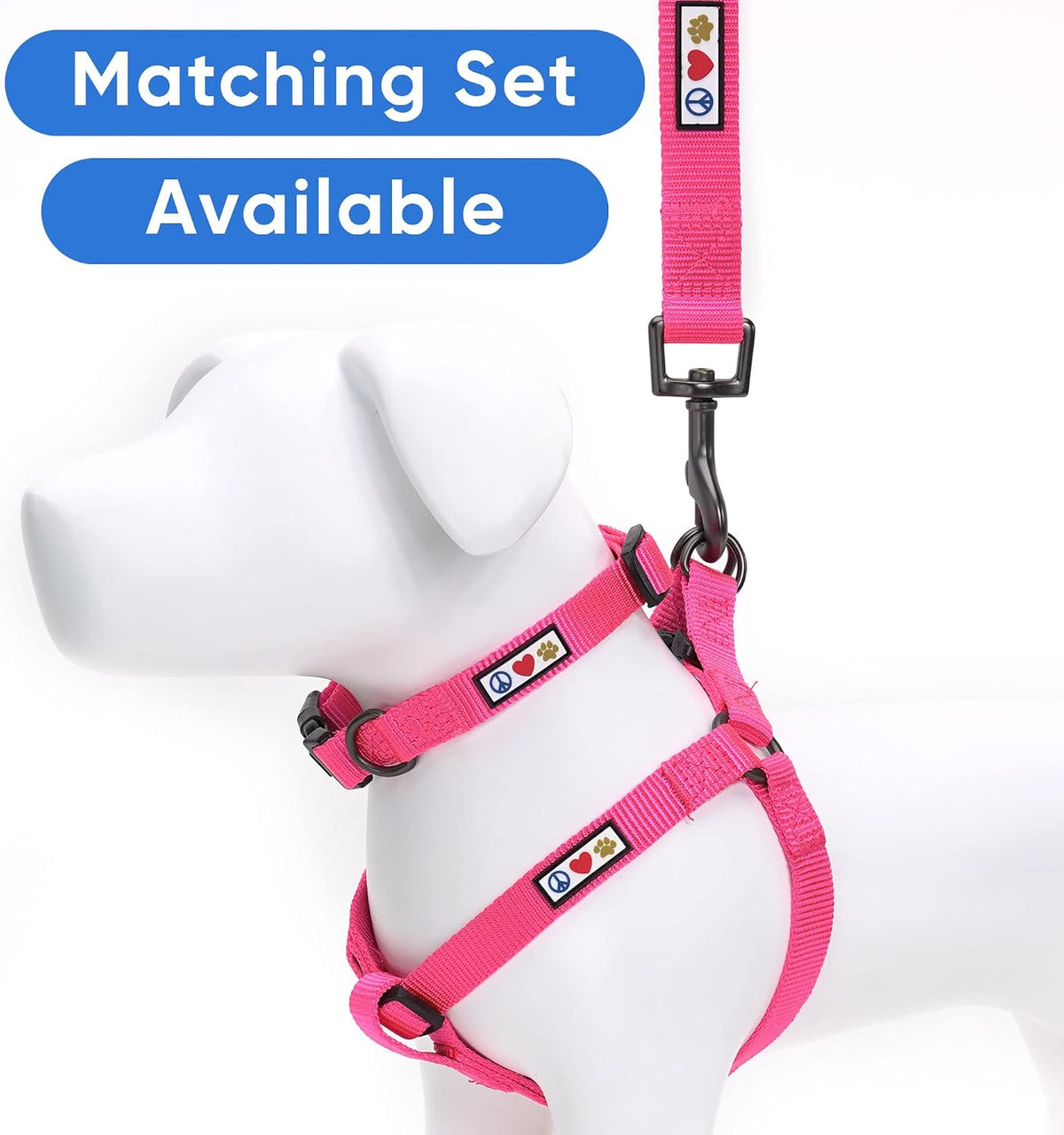 Solid Step-in Dog Harness – Adjustable No-Pull Vest for Puppies to Seniors, Safe & Comfortable M Pink