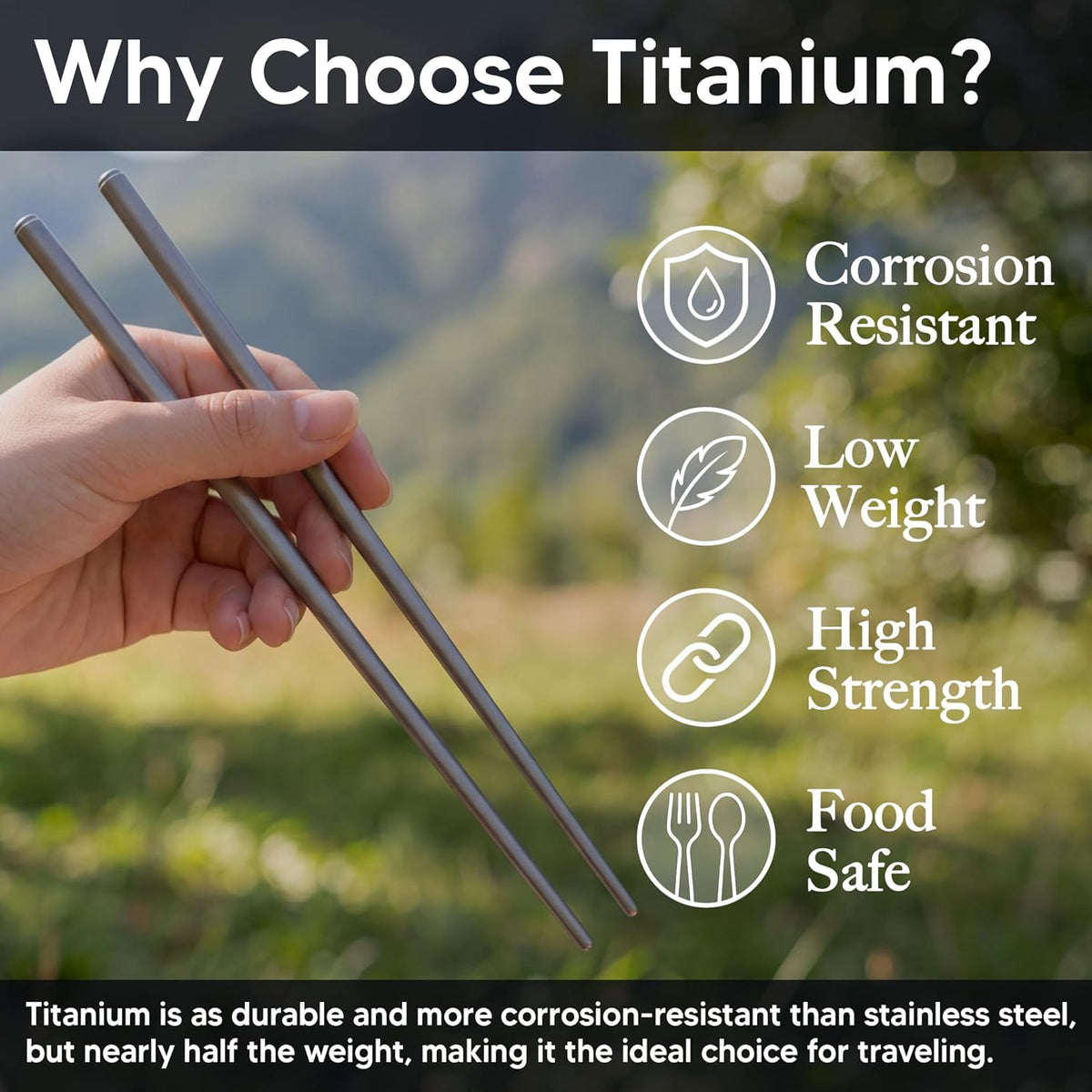 Kuvіk Titanium Chopsticks with Flamingo Pink Carrying Case