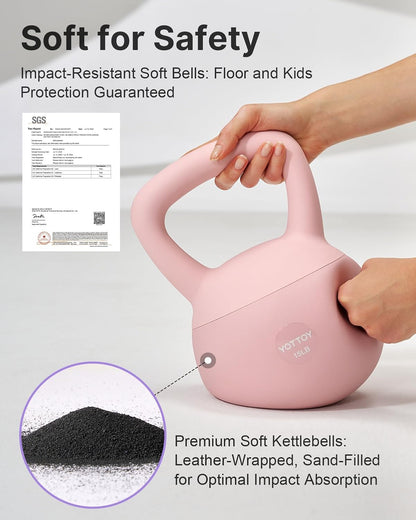 Soft Kettlebell,Kettlebell Anti-Slip Grip Weight for Home Workouts, Kettlebells Set Strength and Safety Guaranteed