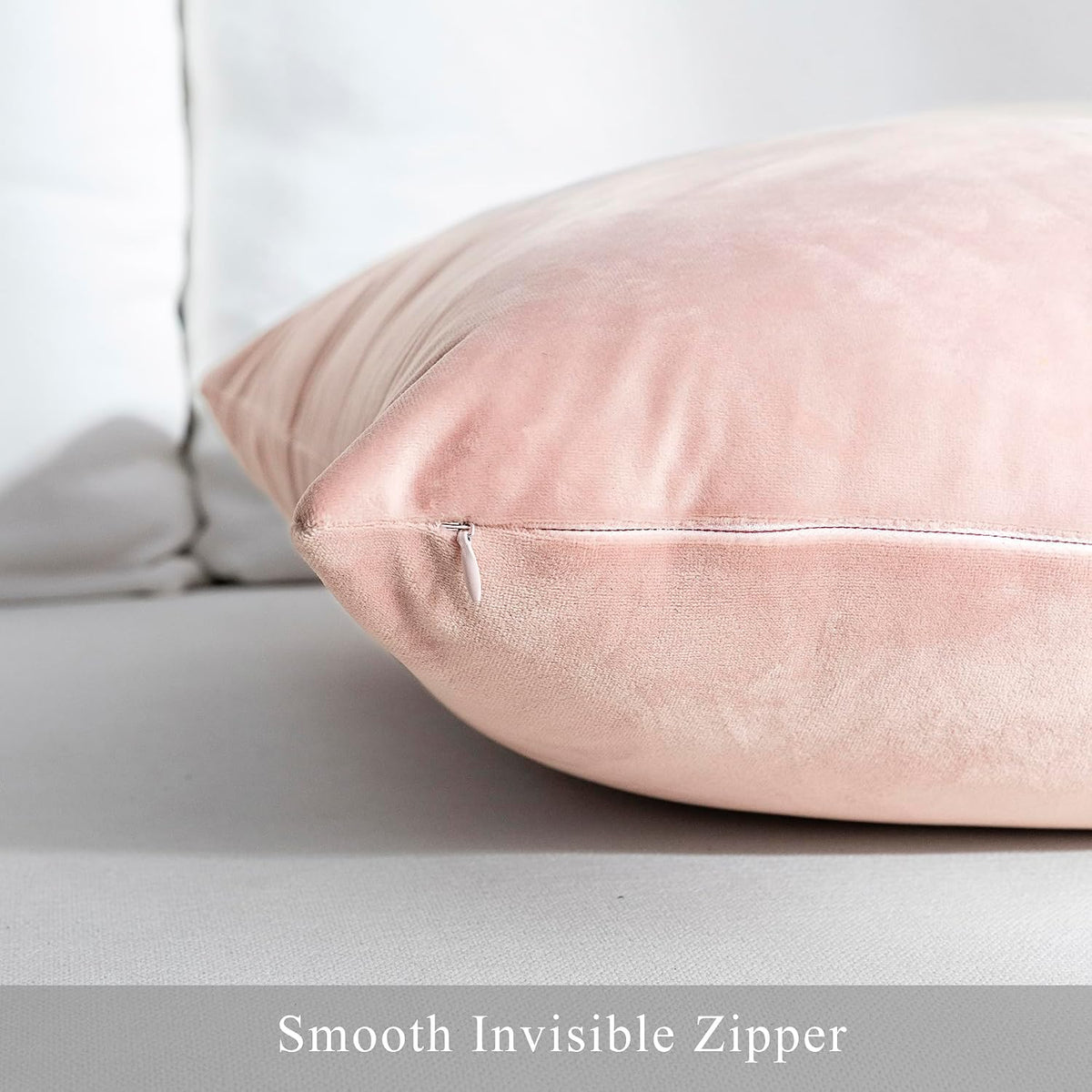 Pack of 2 Super Soft Throw Pillow Covers Rectangle Solid Velvet Pillowcase for Bed Couch Sofa Bench, 12 x 20 inch (30 x 50 cm), Pink
