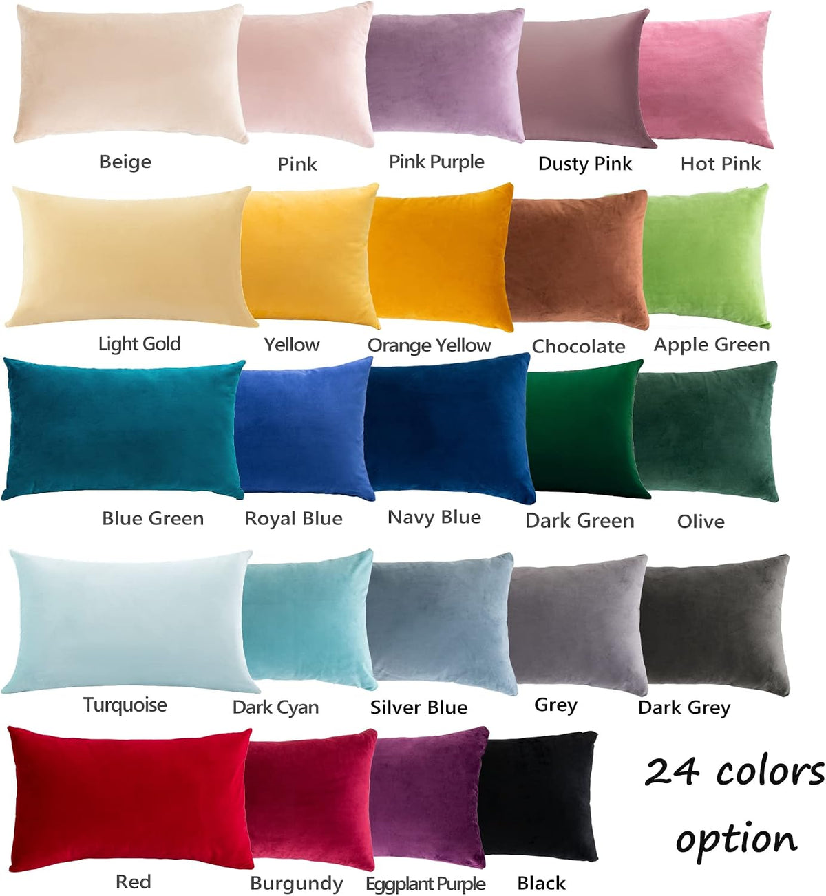 Pack of 2 Super Soft Throw Pillow Covers Rectangle Solid Velvet Pillowcase for Bed Couch Sofa Bench, 12 x 20 inch (30 x 50 cm), Pink