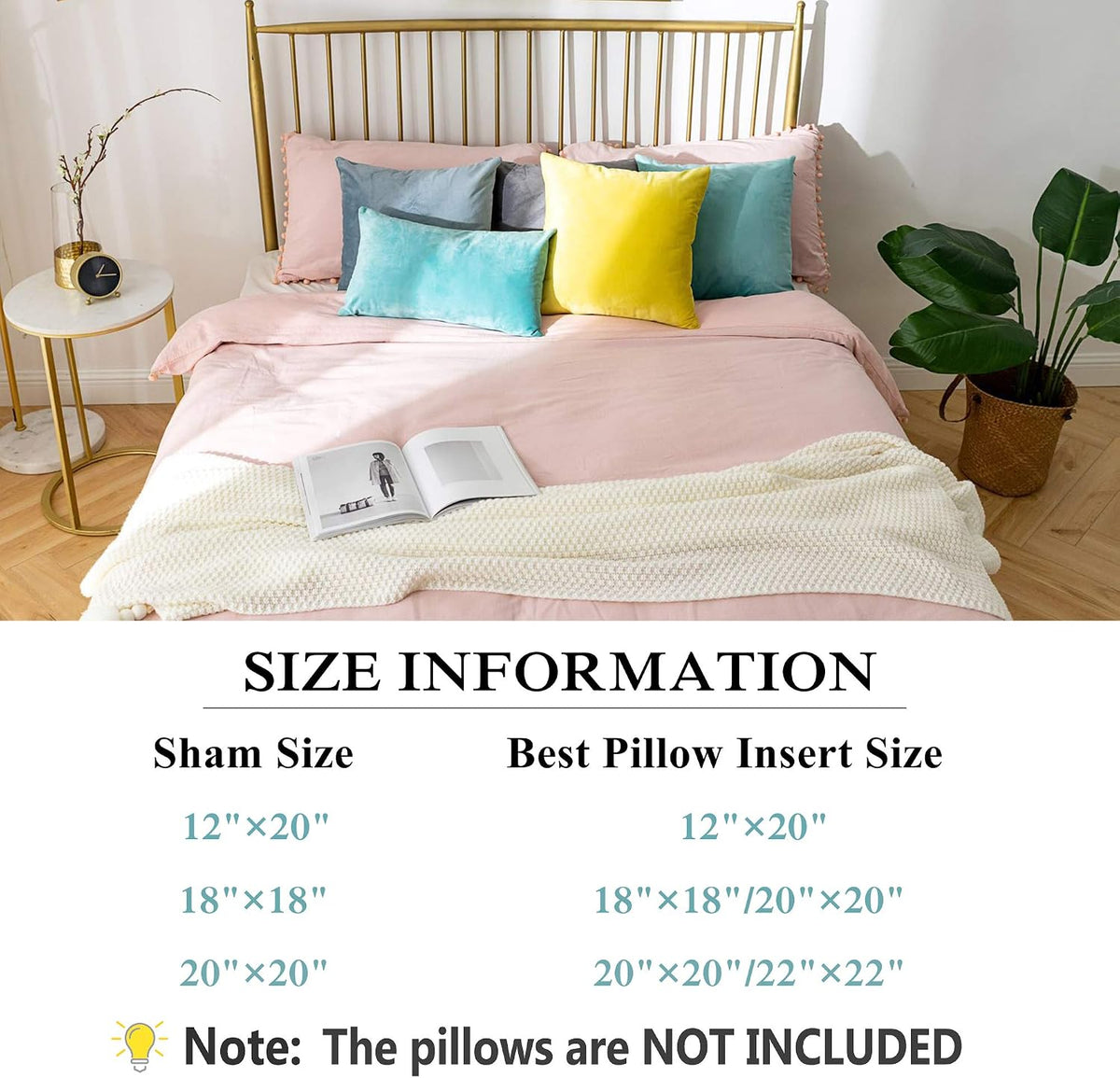 Pack of 2 Super Soft Throw Pillow Covers Rectangle Solid Velvet Pillowcase for Bed Couch Sofa Bench, 12 x 20 inch (30 x 50 cm), Pink