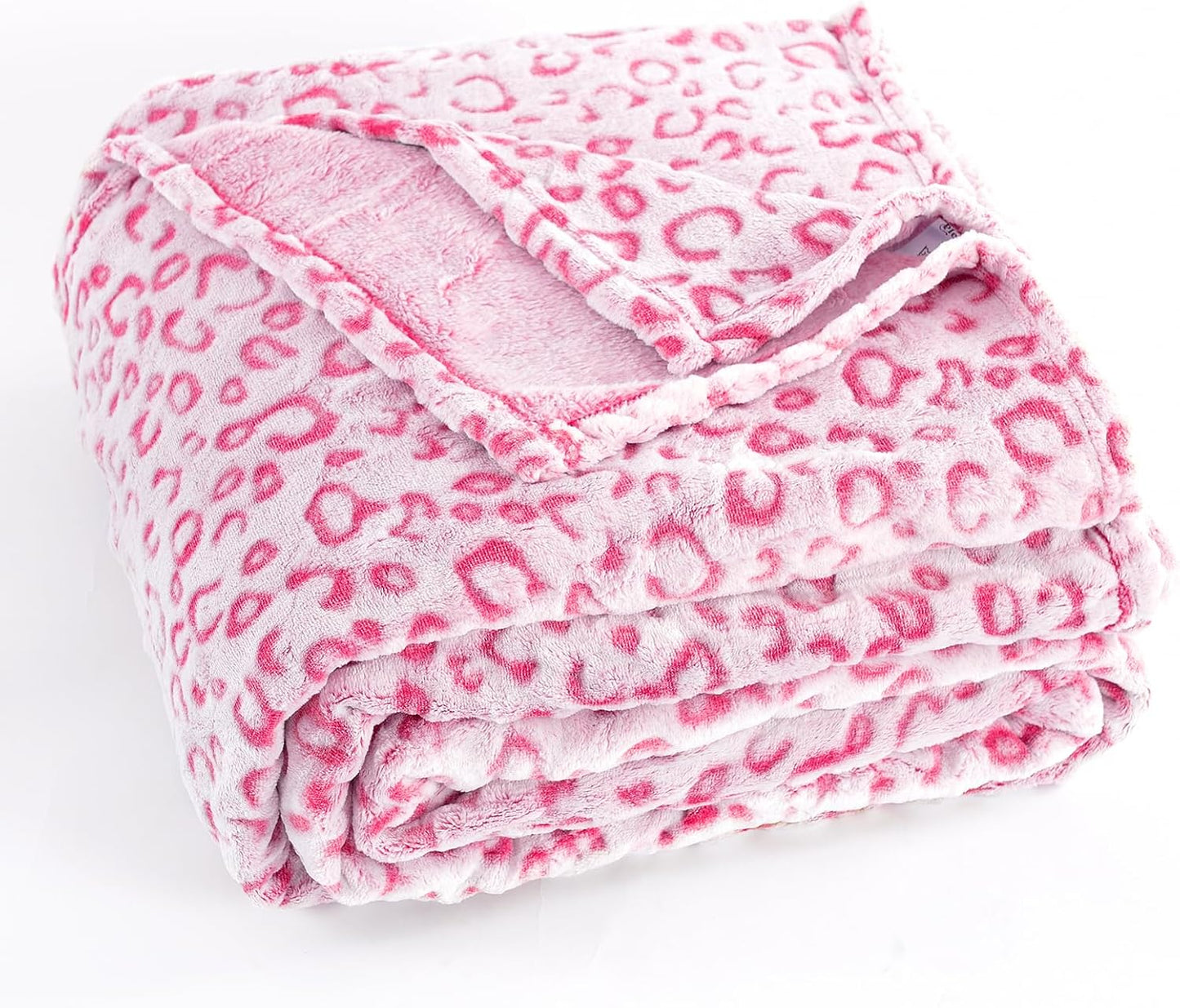 PLEASANT BOULEVARD | Leopard Throw Blanket Fleece, Premium Lightweight Cozy Warm Plush Microfiber Bedspread for Couch Sofa and Bed (Hot Pink, Twin (60 x 80 inches))