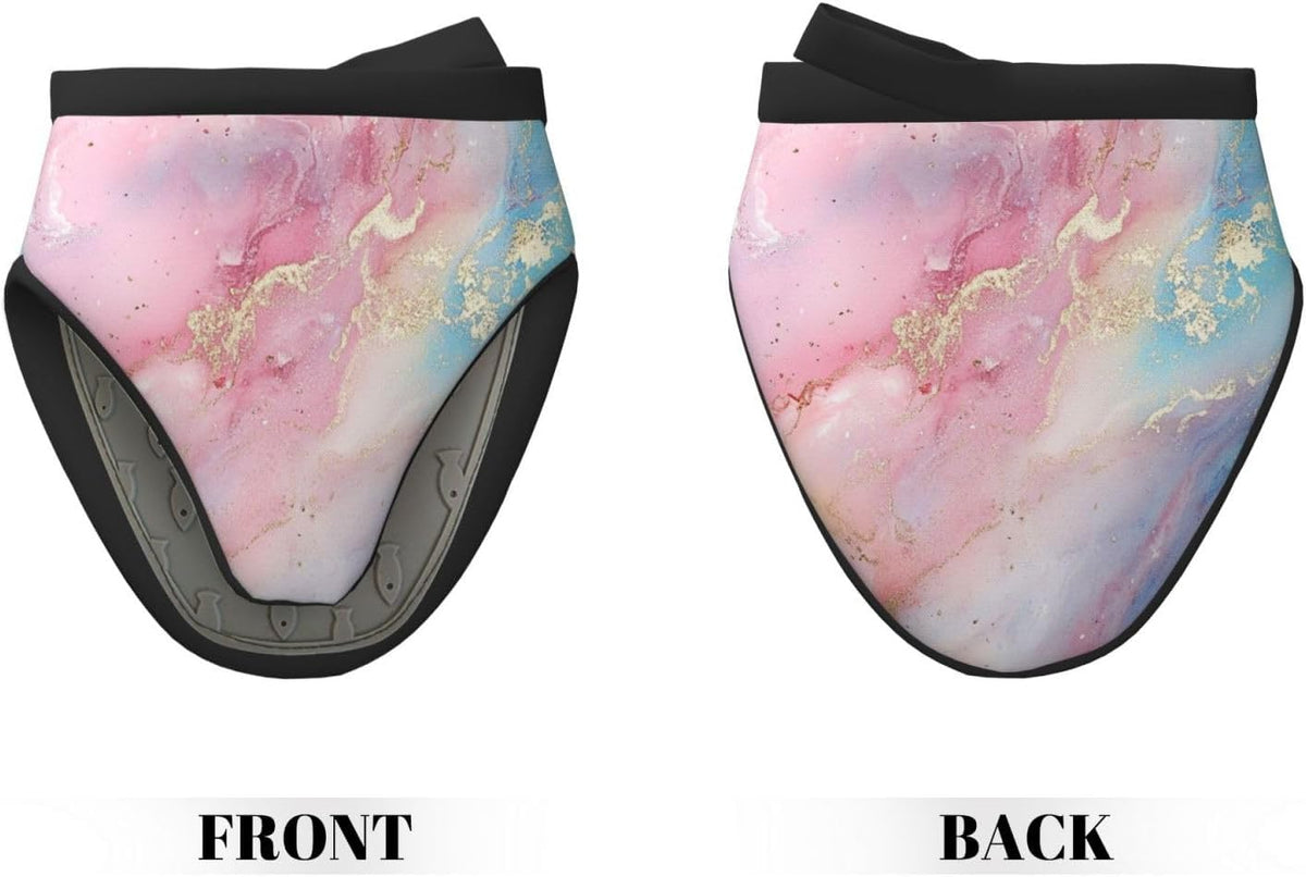 Mini Oven Mitts Abstract Pastel Light Pink Marble Oven Mitt 2-Pack Set Silicone Grip Kitchen Gloves Heat Resistant 5.9”x5.9” Hanging Loop Mittens for Cooking Baking BBQ