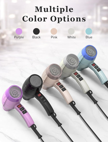 Hair Dryer 1875W Diffuser Set, Ionic, 3 Attachments, 125V Home