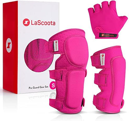 Kids Roller Skate Protective Gear Set - 7-Piece, Medium, Pink - Knee Pads, Elbow Pads & Gloves for Roller Skating - Kid Scooter Riding & Skateboarding