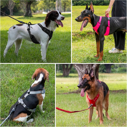 Plutus Pet No Pull Dog Harness, Reflective Adjustable Dog Vest Harness with Handle, Escape Proof, Soft Padded for Small Medium Large Dogs (Hot Pink, M)