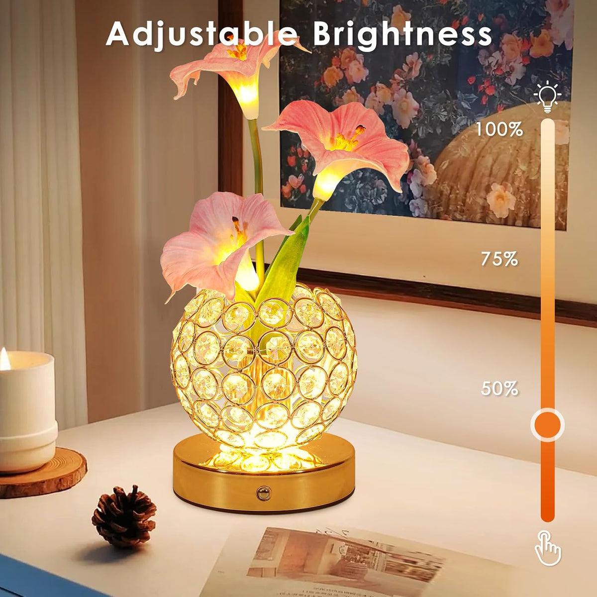 Pink Morning Glory Flowers Table Lamp